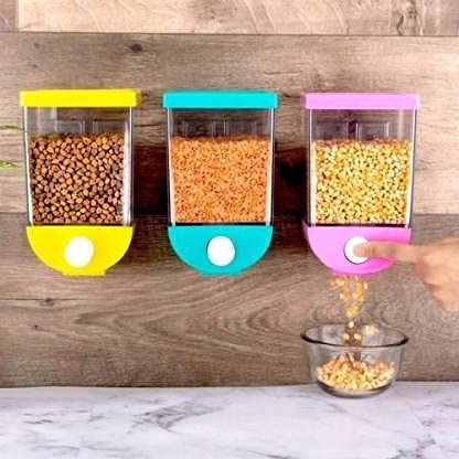 Wall Mounted Grain Storage Box Cereal Dispenser