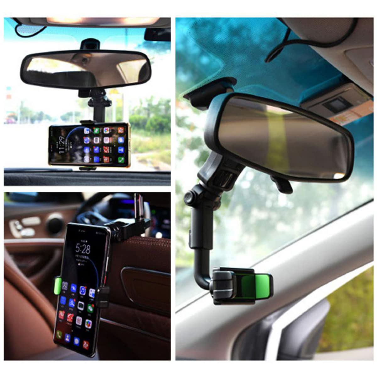 Phone Holder for Car, 360°Rotatable and Retractable