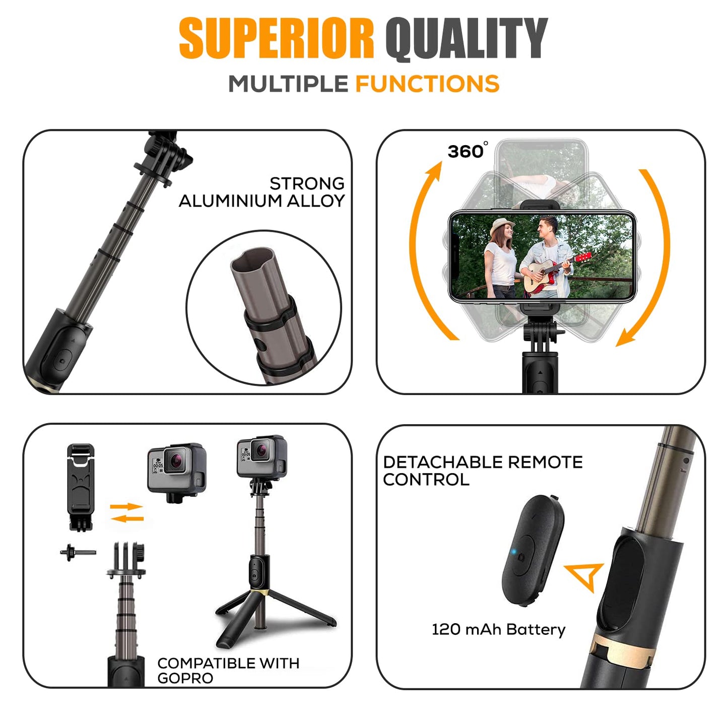Selfie Stick Tripod 3-in-1 Multifunctional  Bluetooth Selfie Stick Tripod