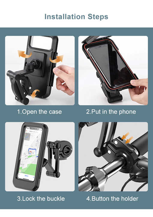 Waterproof Cell Phone Holder 360 Rotation Motorcycle